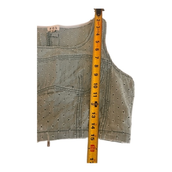 POL Sage Green Textured Crop Top NWOT - Picture 4 of 5